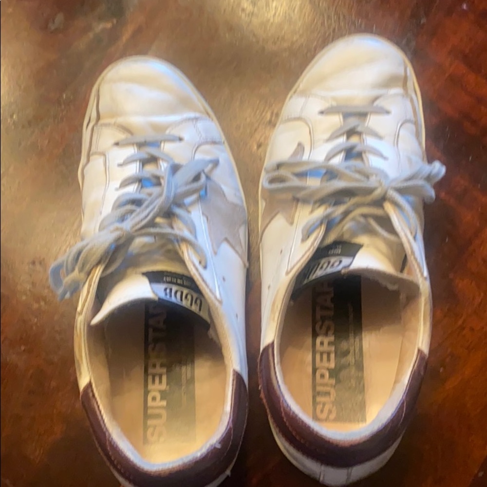 Golden Goose White and Maroon Sneakers - Picture 12 of 12